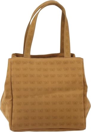 Bottega Veneta Vintage Handbag Canvas Brown Canvas Handbag (Pre-Owned)