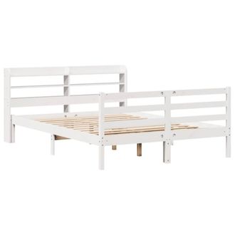 Berkfield Home Beautiful Bed Frame with Headboard without Mattress White 140x190 cm