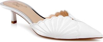 Badgley Mischka Palmer Mule in Ivory Satin at Nordstrom, Size 6.5