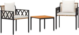 vidaXL Juego De Muebles De Exterior 3 Uds. Marr&oacute;n Y Crema Blanca Vidaxl