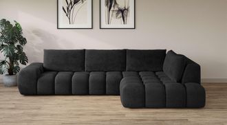 Inosign Ecksofa »AZITA klein, L-Form, elegant und bequem Designsofa in Bubble-Optik« lose Rückenkissen, traumhafte Steppung, Masse B/T/H: 296/176,5/89 cm
