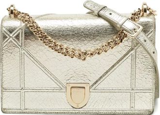 Dior Borsa a spalla Diorama in pelle - Argento