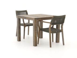 Rough Country Rustic Furniture ROUGH-L Rope/ROUGH-S 90cm dining tuinset 3-delig stapelbaar