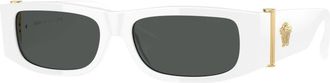 Versace Stijlvolle zonnebril in blauwe tint - Heren - Zonnebrillen - Wit - 55 MM - Accessoires
