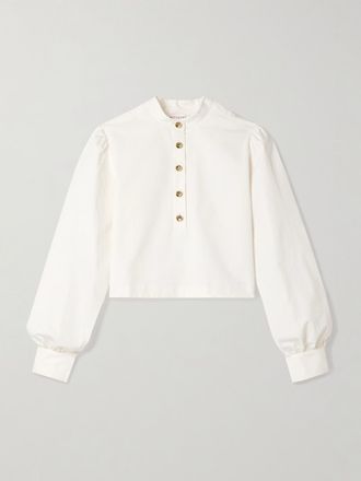 Altuzarra Crop Top In Popeline Di Misto Cotone Margot - Bianco