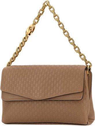 Gucci Womens With Shoulder Bag Beige Leather