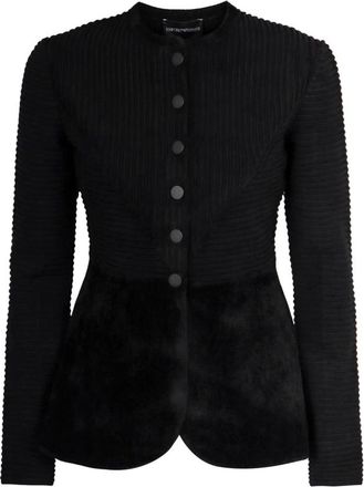 Emporio Armani Dames, Jassen, Zwart, Maat: XL Leer