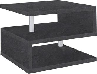 Dmora Mesa De Centro Gianni, Mesita De Sal&oacute;n, Mueble Bajo De Almacenaje, Mesa De Centro, 55x55h41 Cm, Pizarra - Dmora