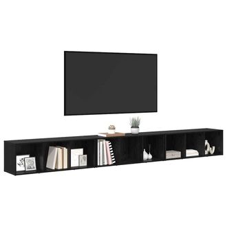 Berkfield Home TV Cabinet 3 pcs Black oak 37 x 35 x 107.5 cm Engineered wood