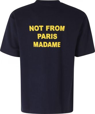 Dr&ocirc;le de Monsieur Slogan Print T-Shirt - Navy