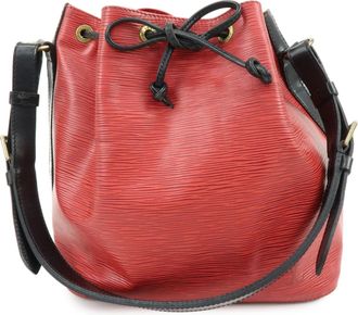 Louis Vuitton Bicolor Petit Noe Epi Leather Red Leather Handbag (Pre-Owned)