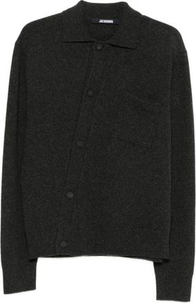 Jacquemus Cuadro Cardigan - Heren - Cashmere truien - Grijs - L - Wol - Truien & Vesten