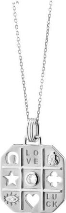 Monica Rich Kosann Tokens of Luck Pendant Necklace in Silver at Nordstrom, Size 18