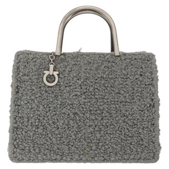 Ferragamo Gancini Wool Gray Wool Handbag (Pre-Owned)