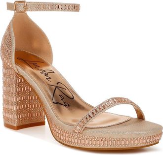 London Rag Ronan Crystal Embellished Platform Sandal in Gold at Nordstrom Rack, Size 8
