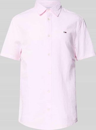 Tommy Jeans Regular Fit Freizeithemd aus Baumwoll-Leinen-Mix in Hellrosa, Größe XL