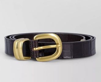 By Malene Birger zoilo crocodile embossed leather belt adjustable