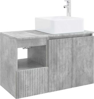 vidaXL Juego De Muebles De Ba&ntilde;o 2 Uds. Gris Hormig&oacute;n Vidaxl