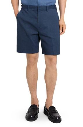 Theory Stretch Linen Blend Shorts in Dark Blue Wing at Nordstrom, Size 33