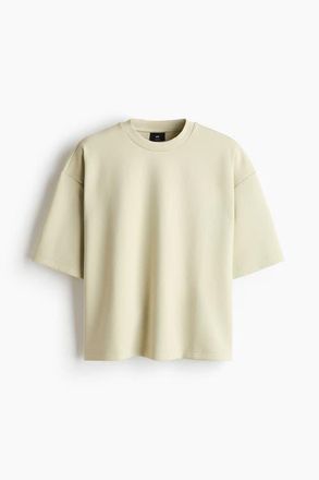 H&M Oversized Fit Scuba Knit T-shirt in Light Dusty Green at Nordstrom, Size Xx-Large