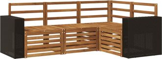 vidaXL Conjunto De Sof&aacute;s De Exterior 4 Uds. Poli&eacute;ster Vidaxl
