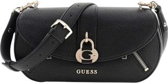 Guess Jessa Flap Crossbody - Dames - Schoudertassen - Zwart - ONE Size - Tassen