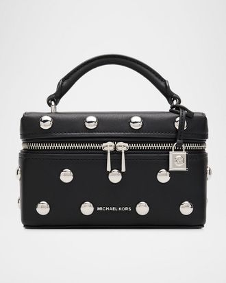 Michael Kors Jana Small Studded Leather Vanity Crossbody Bag