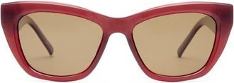 Le Specs Lumen Polarized 53mm Cat Eye Sunglasses in Cranberry at Nordstrom