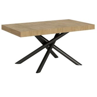 Itamoby Mesa extensible 90x160/420 cm efecto madera roble natural, hierro