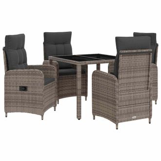 vidaXL Juego De Comedor Para Exteriores 5 Pcs Gris Claro Y Gris Oscuro Vidaxl