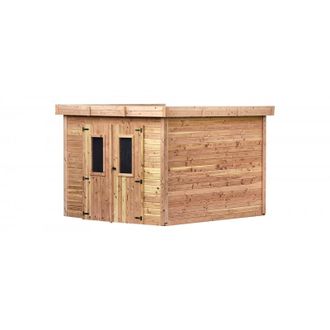 Foresta Caseta De Jard&iacute;n De Madera 280x280 Cm - Grosor De Pared 28 Mm - Techo Plano De Policarbonato - Abeto Natural - Sl3030 Foresta