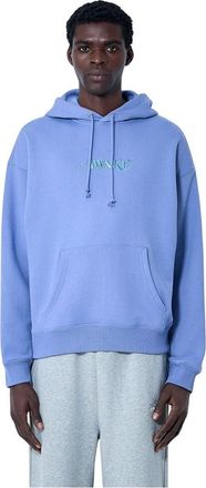 Awake NY Logo Motif Hooded Sweatshirt - Heren - Hoodies - Blauw - XL - Katoen - Hoodies & sweatvesten