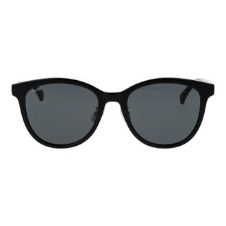 Max Mara MA-1064954-FBB-1072 Acetate Panto Sunglasses - Black
