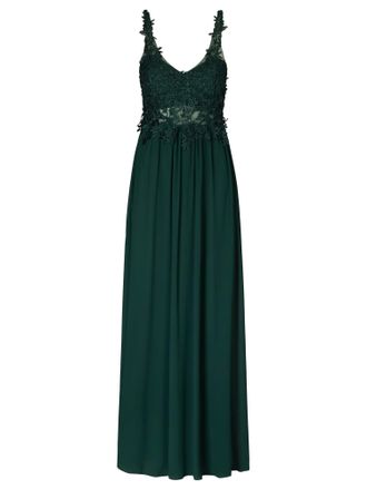 Apart Fashion ApartFashion Womens Apart Chiffon Lace Mesh Evening Dress Special Occasion, Green Petrol, L