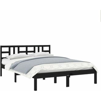 vidaXL Vidaxl - Estructura De Cama De Madera Maciza De Pino Negra 200x200 Cm