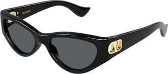 Valentino Sunglasses, female, Black, Size: 54 MM Cat-Eye Sunglasses