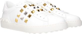 Valentino Garavani Mens White Leather Low Top Sneakers