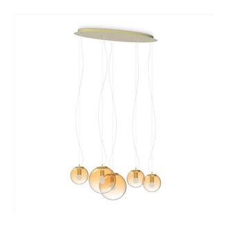 Netlighting Mapa Clear 5 Light Cluster Pendant Ceiling Light Amber