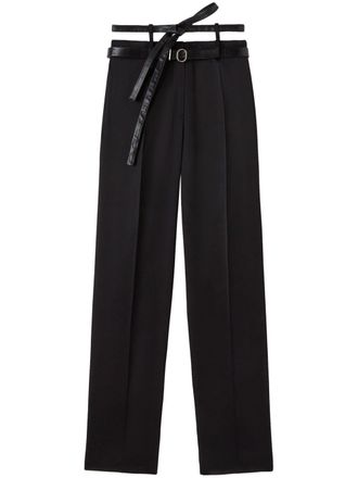 Jil Sander belted tailored trousers - women - Viscose/Silk - 36 - Black