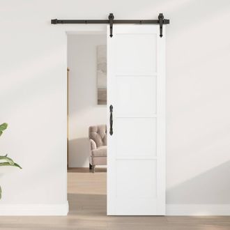 Berkfield Home Interior Door ORKDALWhite 61x198.5x4 cm Solid Wood Pine in White