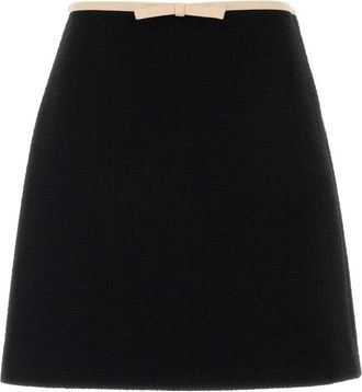 Valentino Garavani Tweed Mini Rok - Dames - Korte rokken - Zwart - S - Tweed - Rokken