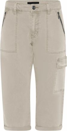 C.Ro Cargo-ge&iuml;nspireerde Capri Shorts Off White - Dames - Korte Broeken - Beige - L - Korte Broeken