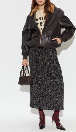 Valentino Garavani Pleated Silk Skirt, Womens, Black
