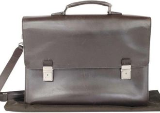 Gucci Brown Leather Briefcase (Pre-Owned)