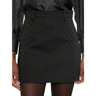 Gucci Rokken, Dames, Zwart, S, Katoen, GG Katoenmix Minirok