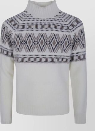 Barba jacquard turtleneck sweater