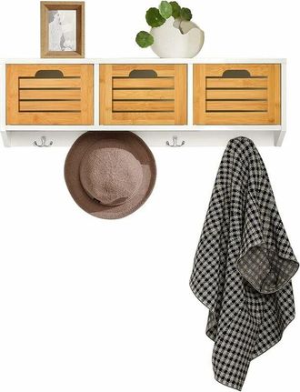 SoBuy Wall Coat Rack Wall Shelf Wall Storage Cabinet Unit,FHK19-WN - Sobuy