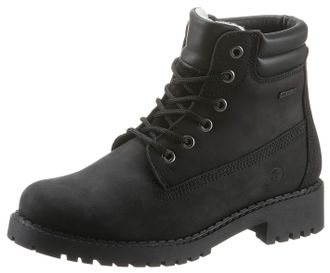 Tamaris Winterboots TAMARIS, Damen, Gr. 36, schwarz, Leder, Synthetik, unifarben, Schuhe Winterboots, Blockabsatz, Schn&uuml;rstiefelette mit DUO-TEX Ausstattung
