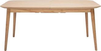 Miliboo Mesa Rectangular Extensible Con Extensiones Integradas De Madera De Roble Claro 160-210 Cm Ank