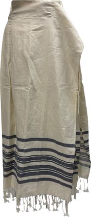 Max Mara Weekend Max Mara Targa Midi Skirt in White Linen